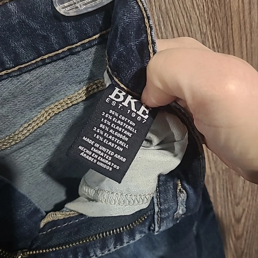 BKE Buckle Alec Slim Straight Jeans Men's Size 30 x 30 Medium Wash Distressed